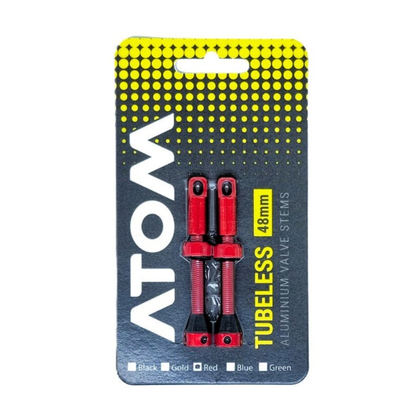 VÁLVULA TUBELESS ATOM FR11D 48MM ALLOY ROJO C/REMOVEDOR