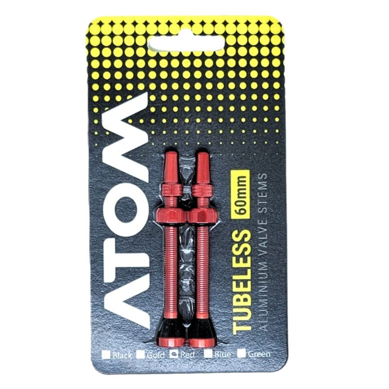 VÁLVULAS TUBELESS ATOM FR11B 60MM ALLOY ROJO