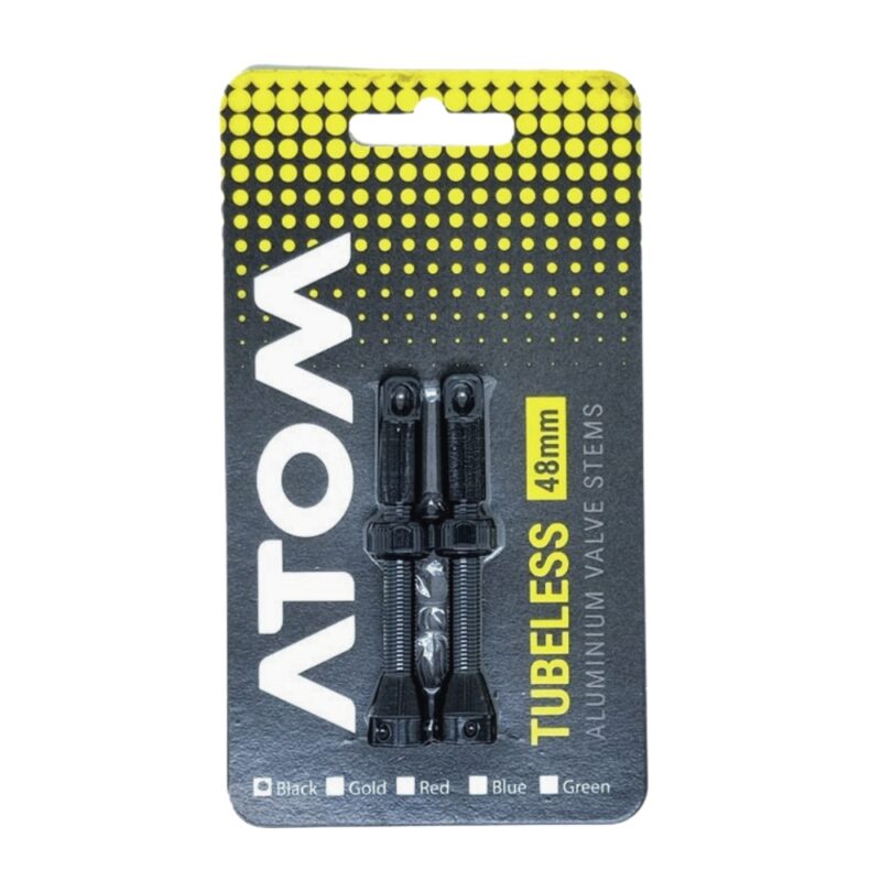 VÁLVULA TUBELESS ATOM FR11D 48MM ALLOY NEGRO C/REMOVEDOR