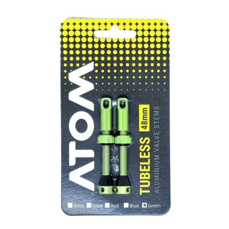 VÁLVULA TUBELESS ATOM FR11D 48MM ALLOY VERDE C/REMOVEDOR